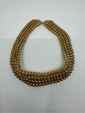 Vintage faux Pearl chokerNecklace/collar in Champagne